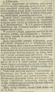 artykuł w KURIERZE WARSZAWSKIM z dnia 22 sierpnia 1904 roku